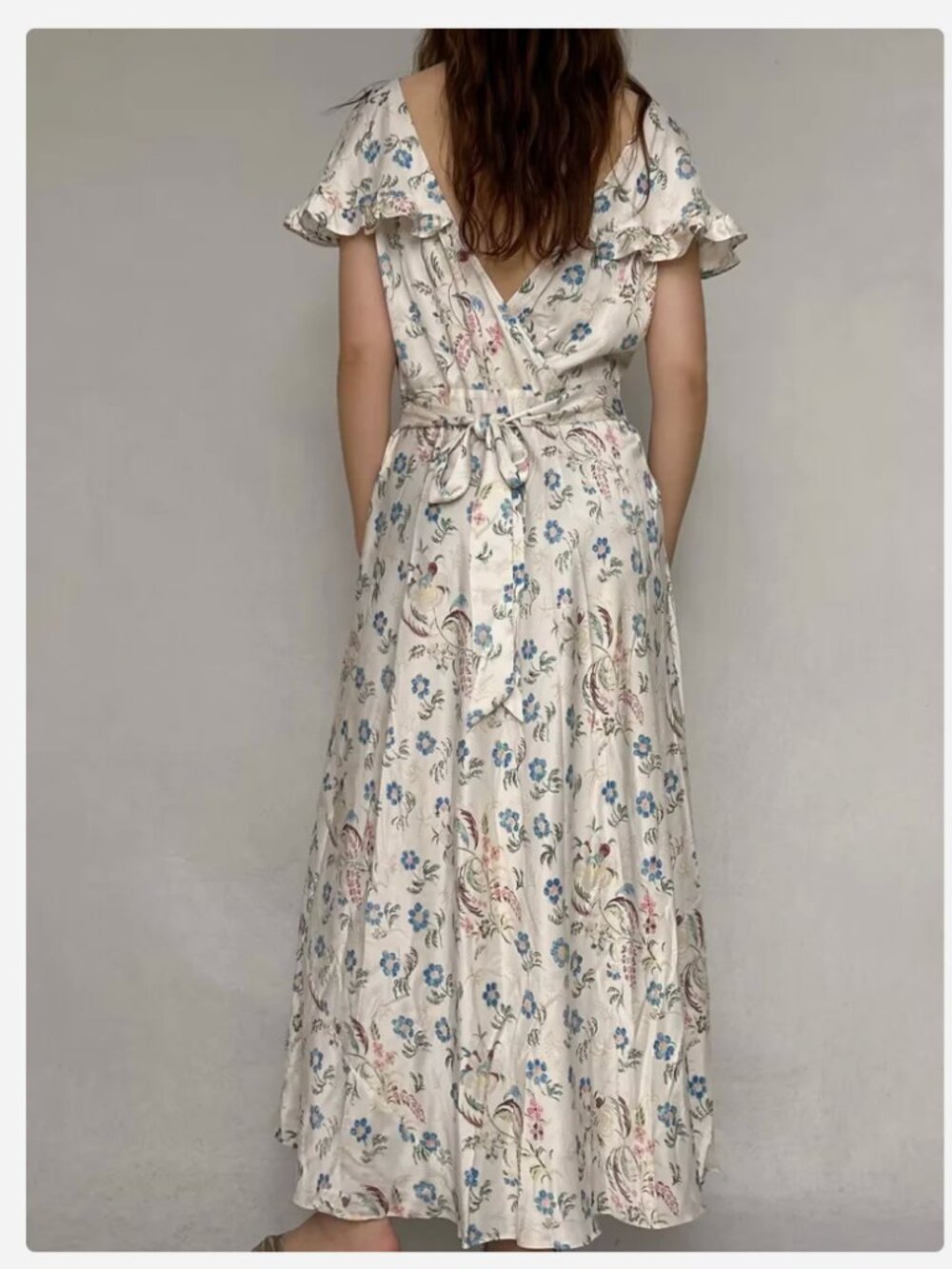 NWT DÔEN Eldora Floral Silk Dress | Ivory Hollyhock Hills | Size XL - Picture 2 of 8